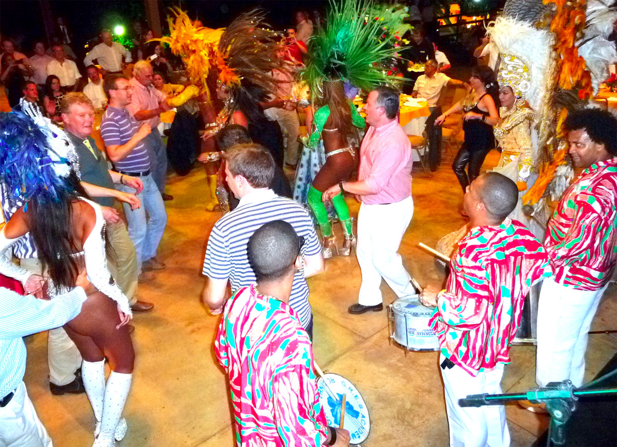 Brazilian samba show with musicians and dancers